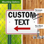 Custom Arrow Directional Sign, Left Arrow, 18x24 Inches, 3M EGP Reflective, Rust Free .080 Aluminum, Fade Resistant, Made in USA by My Sign Center