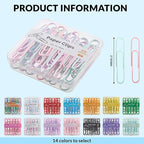 NEEWAY Colorful Large Paper Clips, 2 Inch Jumbo Paper Clips, 150 Count, 3 Pack of 50 (Light Multicolor)