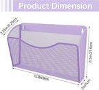 EasyPAG 3 Single Pocket Wall File Organizer, Mesh Hanging File Folder Organizer for Letter/A4 Size Folders, Wall Mounted Vertical Mail Holder for Paperwork, Office, Home, School, Purple