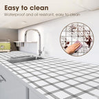 ALIUNI Drawer and Shelf Liner, Non-Slip Kitchen Cabinet Liners Non-Adhesive Thick Strong Grip Waterproof Washable Mats Protect Dresser Shelves Cupboard Bathroom Cabinets, White Stripes, 20 in X 10 FT