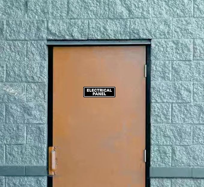 Electrical Panel Sign – Standard Electrical Cabinet Sign, Premium Durable Acrylic Material, Super Strong Self-Adhesive, Quick Installation, Suitable For Your Home And Business (9×3 Inches, Black)