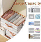 Tuza 2 Pack Fabric Storage Bins with Lids, Collapsible Closet Organizer Container, Decorative Storage Boxes with Lids for Organizing Clothes, Blanket, Grey & White, Extra Large
