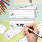 Name Tags for Classroom Cubbies, 30 Boho Rainbow Name Plates for Desks, Back to School Self Adhesive Name Tags Sticker for Teachers Elementary - A01