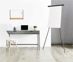 Amazon Basics High Boardroom Black Aluminum Flipchart Whiteboard and Display Easel Stand with Adjustable Height Telescope Tripod, Black, 37 x 18 x 28 Inches