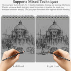 Fuxi Toned Gray Sketchbook 8.5x11, 60 Sheets (85lb/150gsm) Spiral Bound, Hardcover, Artist Sketch Pads for Drawing for Adults with Pencil, Charcoal, Colored Pencils for Artists & Students, Classroom.