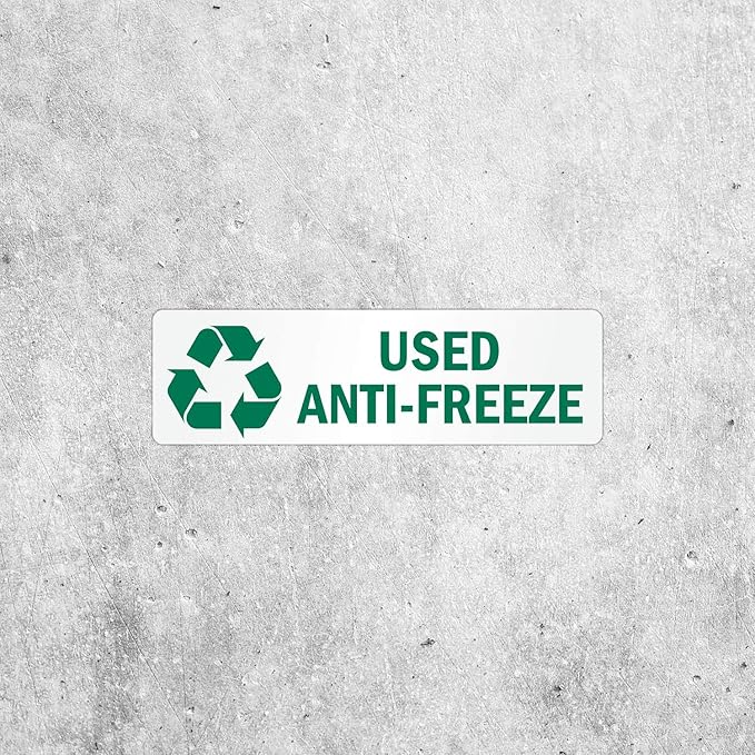 SmartSign Used Anti-Freeze Pack of 5 Recycle Labels | 3" x 10" Laminated Vinyl, Made in USA