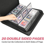 Sibonic 9 Pocket TopLoader Binder, Holds 360 3”x4” Toploader Hard Cases, Sleeves Card Collection Binder, 20 Double Sided Pages, Compatible with Trading & Sports Holder - Pink