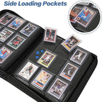 Sibonic 9 Pocket TopLoader Binder, Holds 360 3”x4” Toploader Hard Cases, Sleeves Card Collection Binder, 20 Double Sided Pages, Compatible with Trading & Sports Holder - Blue