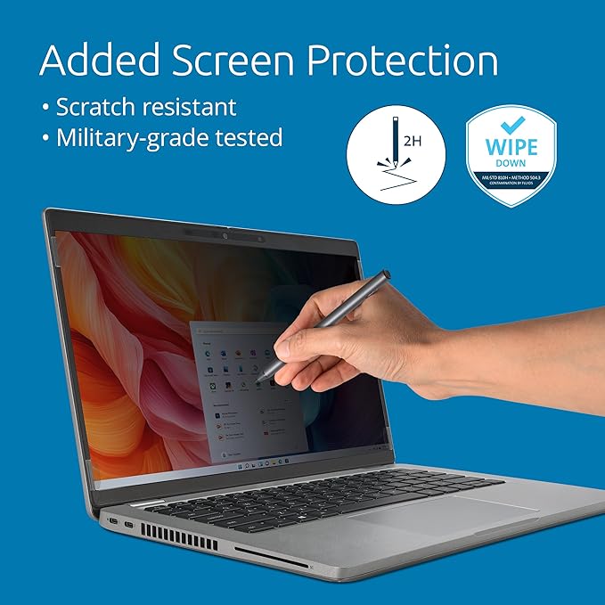Kensington High Clarity Privacy Screens Filter for 14 inch 16:10 Laptops, Easy Installation Privacy Filter, Anti-Glare, 2H Hardness Protection, Compatible with HP Lenovo Samsung Asus, HC140A1610A