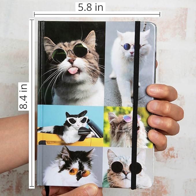 Kathy & Jiggs: Sassy Cat A5 Lined Journal 160 Pages, 5.8 X 8.4 Hardcover Notebook, College Ruled: Cute Aesthetic Gifts for Cat Dads, Mom, Kids, Animal Lovers, Men, Women, Note Book, Diary, Journaling
