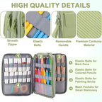VASCHY Colored Pencil Case, Corduroy Large Pencil Pouch for Art Pens Markers Gel Pens Big Holder Organizer Fits 192 Pencils for Girls Women Light Green