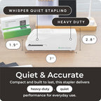 EcoElectronix Portable Automatic Electric Stapler Pro - 30 Sheet Capacity, Quiet Operation, Jam-Free and Easy Reload - AC Adapter/Battery Powered, (White)