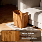 Tenavo 3 Gallons Wooden Bin Wastebasket, Small Trash Can, Decorative Bathroom Trash Can, Waste Basket for Bedroom, Office Garbage Can, Wood Bathroom Accessories