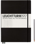 LEUCHTTURM1917 - Notebook Hardcover Master Classic A4+ - 235 Numbered Pages for Writing and Journaling (Black, Ruled)