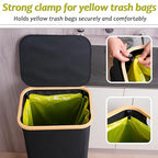 efluky Recycling Bin Holder 100L, 26 Gallon Trash Can with Lid, Garbage Bag Holder for Yellow Bags, Easy Removal, (Inner Bag Not Included) -Black