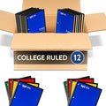 EPI Spiral Notebook | 5 Subject - College Ruled - 180 Sheets, Durable Spiral Binding | 10.5 x 8 in | Classroom Supplies | School, Office, Note Taking, Journaling - 12 Pack