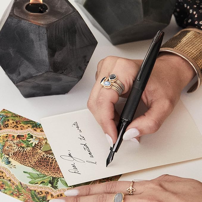 Cross ATX Refillable Ballpoint Pen Presented in a Luxury Gift Box - Medium Point, Black Ink, Sandblasted Black