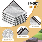 Mindsoft 70% Aluminet Shade Cloth Reflective Tarp 10 x 20 ft Aluminum Cloth Porch Privacy Screen with Grommets Durable Mesh Canopy for Car Garden Patio Pergola Sun Shade Cover(1 Set)