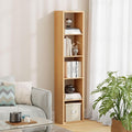 5 Cube Storage Organizer Single Row, Cube Shelf with Heavy-Duty Thick Boards, 13.31"L x 9.37"W x 60.55"H, Smooth Easy-Clean Panels, Simple Assembly, for Living Room Bedroom Office, Natural-Oak