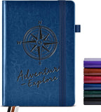 PAIBAS Lined Journal Notebook for Women Men, 160 Pages, A5 Hardcover Vintage Leather Journaling Notebooks for Work, School, Note Taking, Travel, Bible Study, Daily Diary for Writing 5.8"x8.5" (Navy)