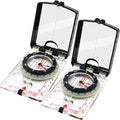 Trekker's Compass Crew Professional Military Lensatic Compass with Mirror, High-Precision Dial, Built-in Magnifier, Luminous Display for Hiking, Camping, Orienteering