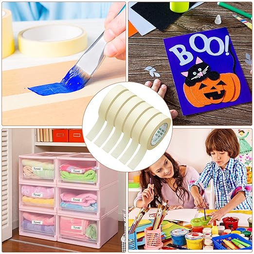 Fainne Masking Tape Bulk General Purpose Masking Painting Tape 55 Yards for Painting Home Office School Stationery Arts Crafts Basic Use, Easy Removal(30 Rolls,0.8 Inch)