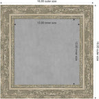 Amanti Art Silver Framed Magnetic Board 16x16 X-Small Vision Board for use with Magnets, 100% Metal Sheet to Display Items as Office Decor or for Home Organization in mudroom, Kitchen or Kids Room