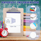 Jetec Small Graph Paper Notepad 5 x 8 Inch Mini Notebook Double Sided Memo Pads Back to School Supply Pocket Notepad Assorted Colors 50 Sheets Graph Paper Notebook(Grid(4x4),8 Pcs)