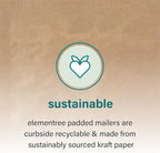 Elementree Large Recyclable Kraft Paper Padded Mailers 12" x 15" (Size #5) - 100 Brown Padded Mailing Envelopes - Flexible Padded Envelope Inner Eco-Cushioning - Made in the USA (01919)
