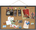 FEBSNOW Cork Board Bulletin Board 23 x 15.7Inches with Rectangle Black Frame Hanging Pin for Walls Office Message Board or Vision Board Decoration