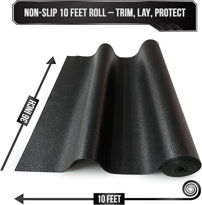 Precision Defined Professional Grade Tool Box Liner, 10 ft x 36", Black | Tool Box Drawer Liner, Shelf Liner Non Slip Mat, Thick Cabinet Shelf Liner, Toolbox Drawer Liner