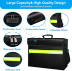WJTZDZ 6500°F Large Fireproof and Waterproof Document Bag with Lock,10 Layers Insulation Materials&Waterproof Zipper,Removable Folder Layers/Wallet,Reflective Strip for Valuables(16.5”x 12.4”x 5.5”)