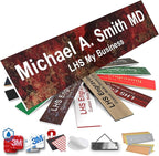 Engraved Door Signs for Office Personalized Rustico Granite Plastic Door Plaque White Letters - Made in USA 2x8 S2