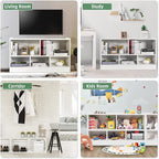 Tangkula 5 Cube Bookcase, 2 Tier Wooden Storage Open Bookshelf, Multipurpose Display Storage Cabinet for Living Room, Bedroom, Hallway, Kid's Playroom, Reading Nook (White)