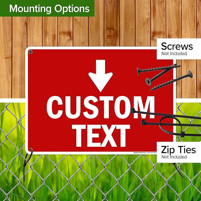 Custom Arrow,Custom Directional Sign, Down Arrow,10x14 Inches, 55 mil thick HDPE (high density polyethylene), Made in USA by My Sign Center