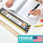 Desk Name Tags for Classroom -25 Student Name Plates for Classroom Kindergarten, Preschool, 1st, 2nd & 3rd Grade, 13x3 Teacher Nameplates for Student Desks, Chalkboard Nametags