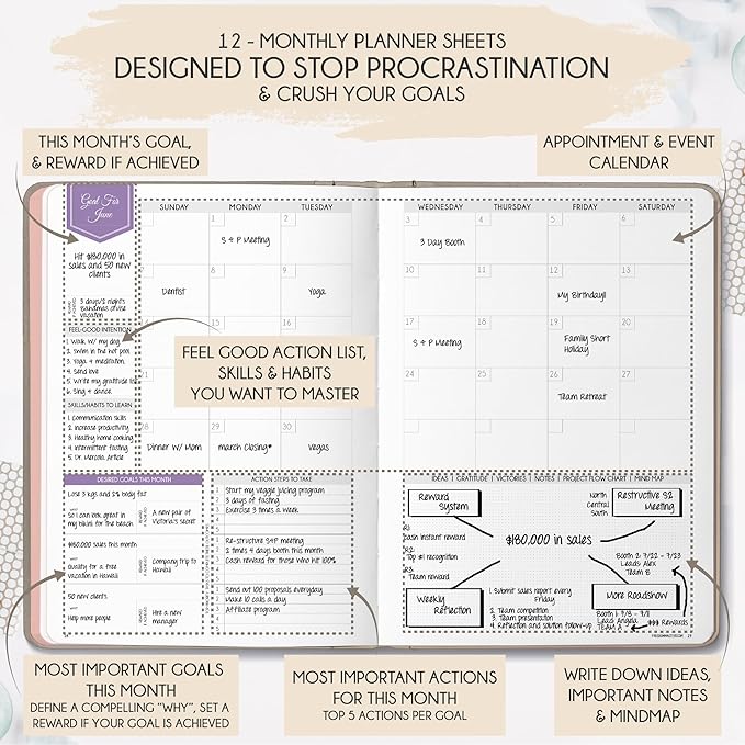 Law of Attraction Planner 2026 Deluxe with Productivity App | Weekly & Monthly Goal-Setting Planner, Life & Gratitude Journal | Include Foldable Vision Board, Gift Box & Stickers