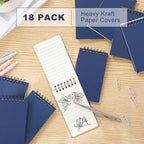 Tenceur 18 Pcs Pocket Notebook Bulk Small 3x5 Inch Spiral Notepads Mini Top Bound Notebook with Lined 120 Pages Ruled Memo Pads for Office College Nurse Essentials Back to School Gift (Blue)