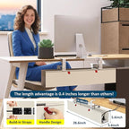 Cotohim Under Desk Cable Management Tray - Under Desk Cord Management - Clamp/Screw Mount - Fabric Wire Management - Cable Raceways Tray Cord Hiders for Office/Home (Beige, 35.8"×5.6")