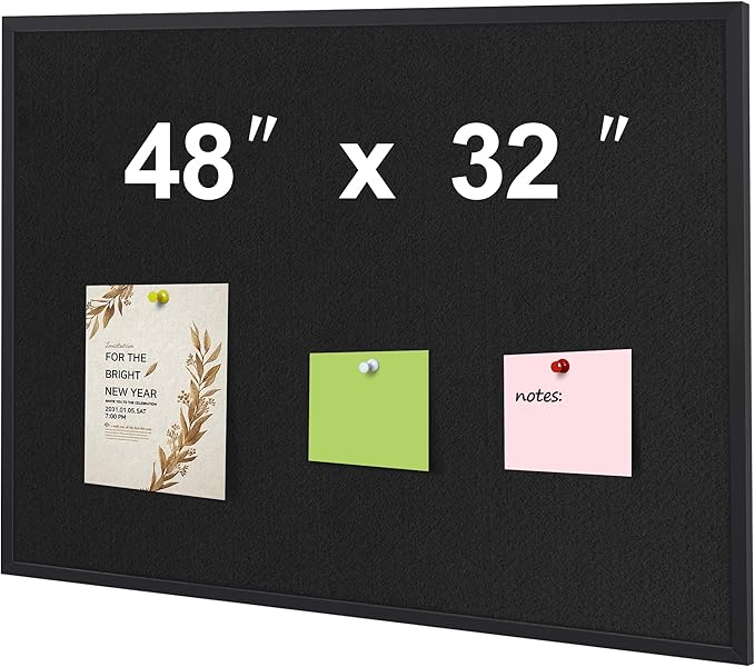 Cork Boards Bulletin Board 48'' X 32'' Corkboard for Walls Decorative Hanging Pin Board