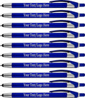 Personalized with Your Custom Logo or Text Pens-Pack of 450- for Marketing, Parties, and Events, 2 in 1 Capacitive Stylus & Ballpoint Pen Compatible with Touchscreen Devices, Black Ink, Blue Pens
