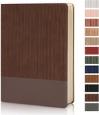 TSFPapier Lined Journal Notebook for Work College Ruled Note Book 5.79"x8.27" A5 PU Leather Daily Journaling 216 Pages for Women Men Writing Home School Supplies Business (Coffee)