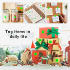 PARLAIM 3/4 Inch Round Permanent Adhesive Color-Code Dot Stickers,10000 Stickers Roll dots Label Dispenser Box Green Circle Stickers Labels 10Rolls (Fluorescent Green)