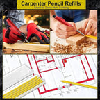 Zhehao 120 Pieces 2.8 mm Carpenter Pencils Lead Refills HB Refill for Construction Pencils Refills Mechanical for Writing Drawing Drafting Woodworking Construction(Yellow)