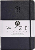Wyze Planner Undated Daily Planner – 1-Year B5 Productivity Organizer with Two-Page Weekly Spread, Goal Setting, Habit Tracker, Weekly & Monthly Pages – Hardcover Time Management Notebook (Black)
