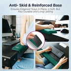 EdgeRest PostureUp L-Shaped Desk Long Wrist Rest Elbow, Forearm & Wrist Comfort Support for Table or Desk Edge, Non-Slip, Memory Foam Padding, Ergonomic Design for Work, Universal Fit, Forest Green