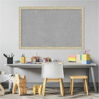 Amanti Art Silver Framed Magnetic Board 22x34 Large Vision Board for use with Magnets, 100% Metal Sheet to Display Items as Office Decor or for Home Organization in mudroom, Kitchen or Kids Room