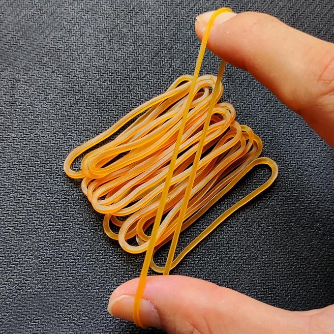 600pcs Elastic Rubber Bands Ties Home Office Students School Stationery Accessories Yellow Color Package Supplies Rubber Ring Rubber Band File Rings