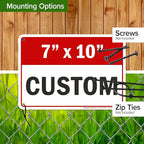 Custom Sign, Custom Sign for Business, Indoor/Outdoor use. 7x10 Inches, Rust Free .040 Aluminum, Fade Resistant, Made in USA by My Sign Center (Header)