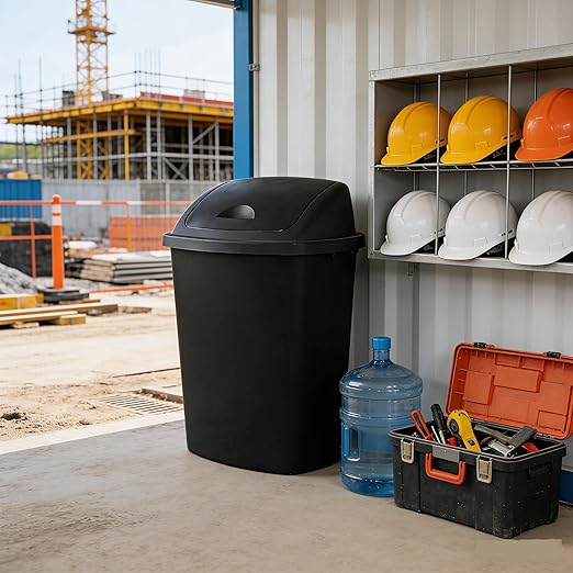Uumitty Kitchen Trash Can 18.5 Gallon with Swing Lid, 70L Plastic Tall Garbage Can Outdoor and Indoor, Perfect for Commercial Offices, Home Office, 4 Pack